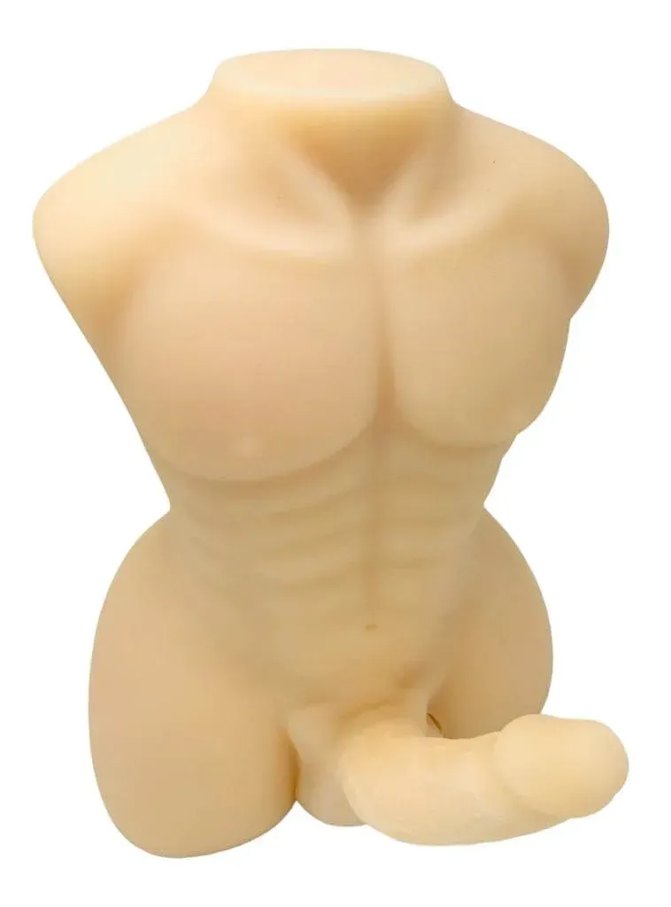 Torso Masculino Completo, Consolador de 19cm, Silicona suave