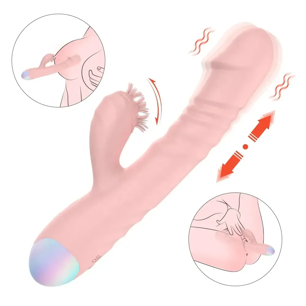 Vibrador Con Movimiento Puntog, Rabbit Lengueteador Recargable