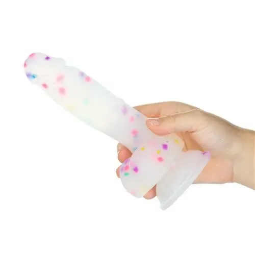 Consolador Realista Luminoso Confetti, Dildo Con Ventosa 19cm