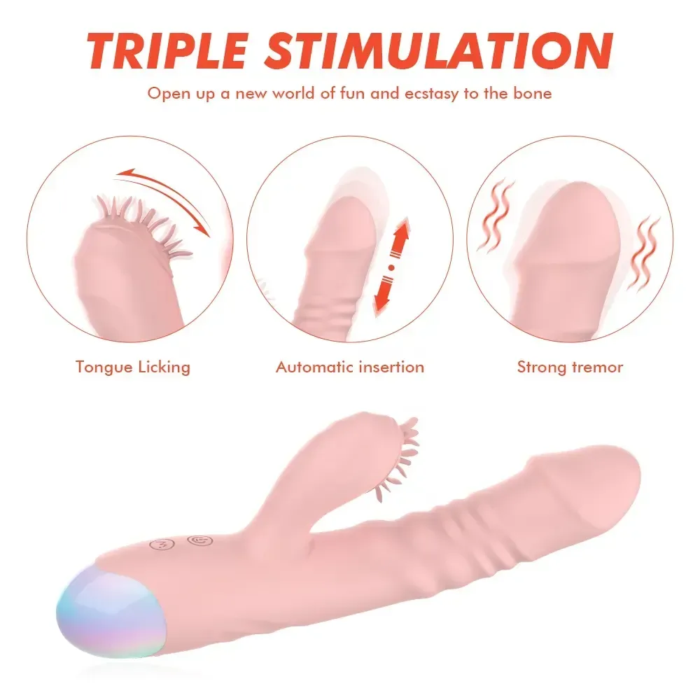 Vibrador Con Movimiento Puntog, Rabbit Lengueteador Recargable