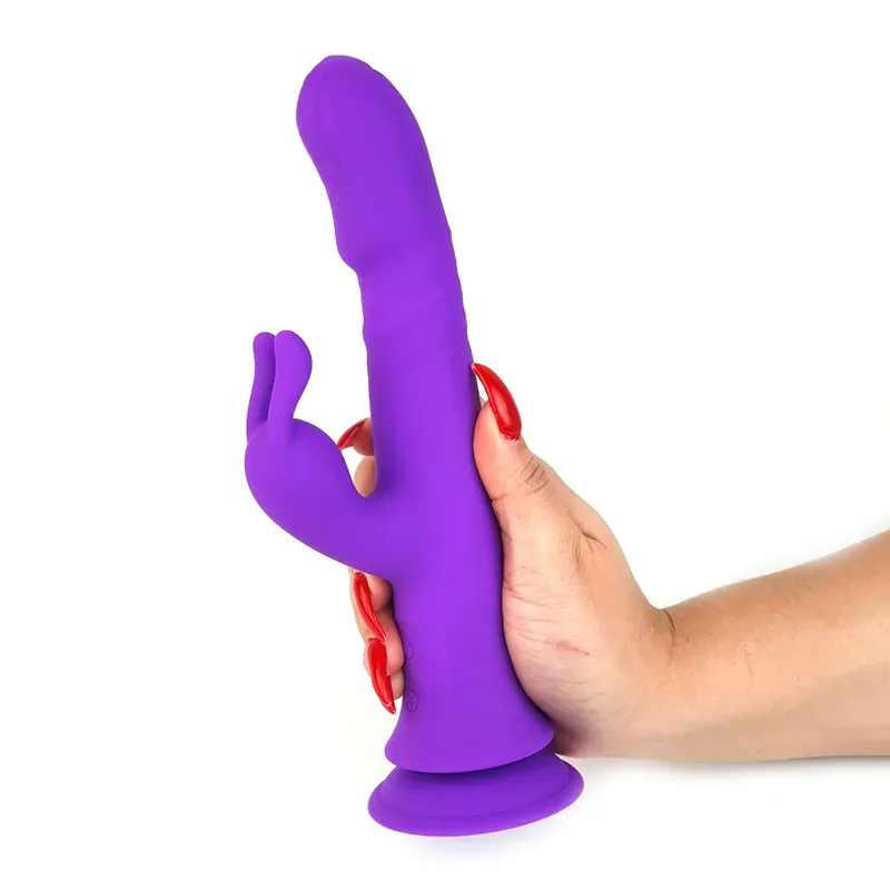 Vibrador Con Chupa Recargable, Silicona Medica Varias Velocidades Con Movimiento