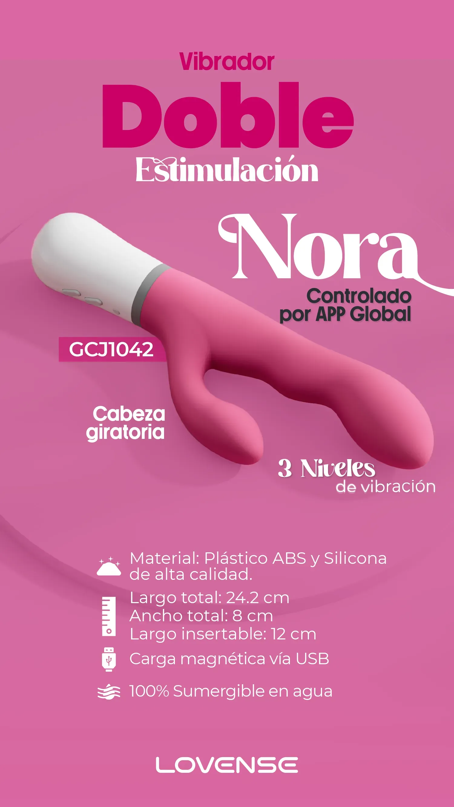 Nora Lovense, Lovense Vibrador Original, Vibrador Distancia Bluetooth, Lush