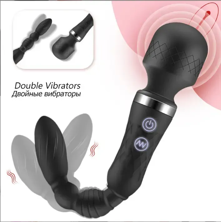 Hitachi Vibrador, Plug Anal Vibrador Doble Cabeza