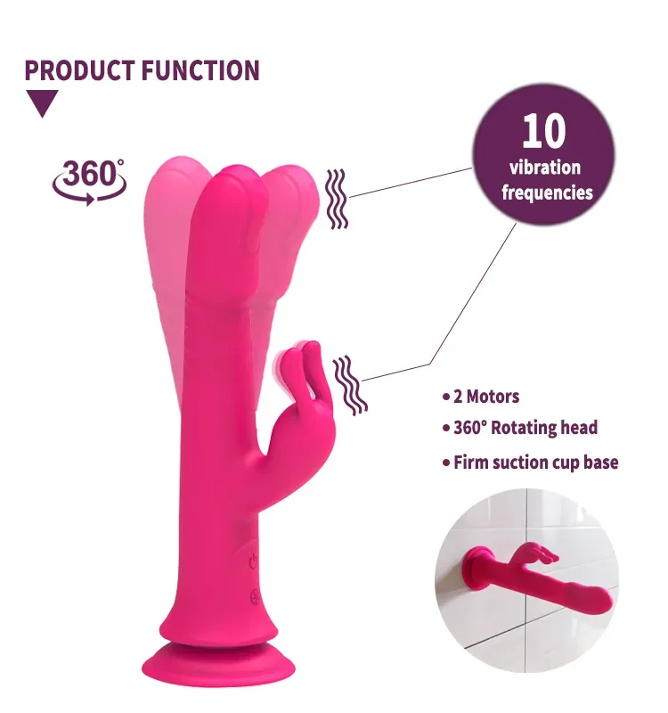 Vibrador Con Chupa Recargable, Silicona Medica Varias Velocidades Con Movimiento