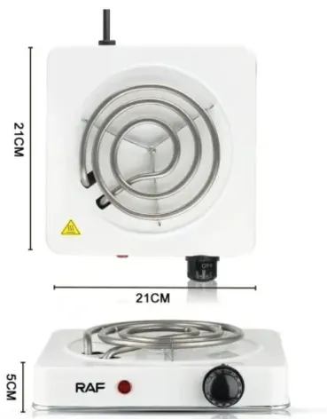 Mini Estufa Eléctrica Antiadherente Raf 1000w Con 5 Niveles De Temperatura 