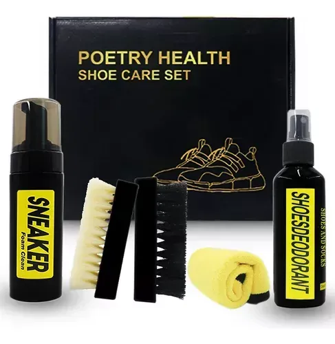 Kit Limpieza Zapatos Tenis Gamuza Cepillos Shampoo Multiusos