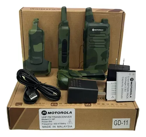 Radios Comunicación Walkie Talkie Recargable Camuflaje Carga