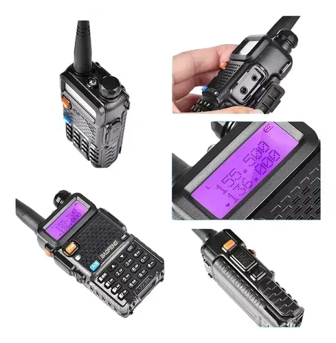 Radio Walkie Talkie Linterna Comunicador Uv-5rl Audífonos