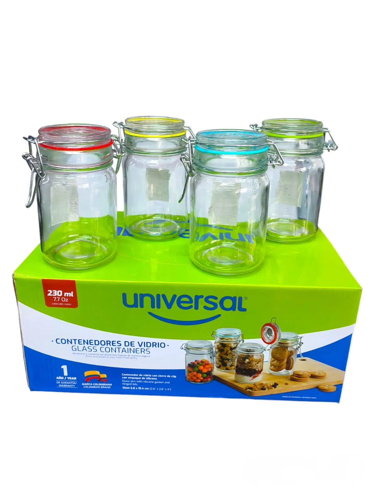 Set X8 Contenedores Hermeticos En Vidrio Universal 230 Ml