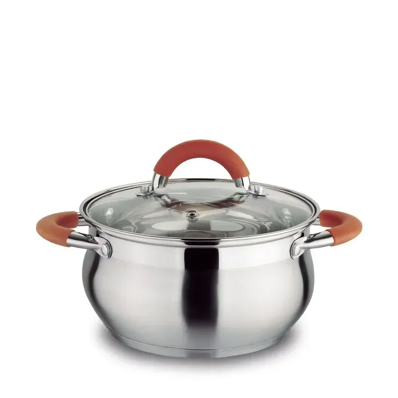 Olla Acero Inoxidable Home Elements 22cm 4.6 Litros Tapa En Vidrio