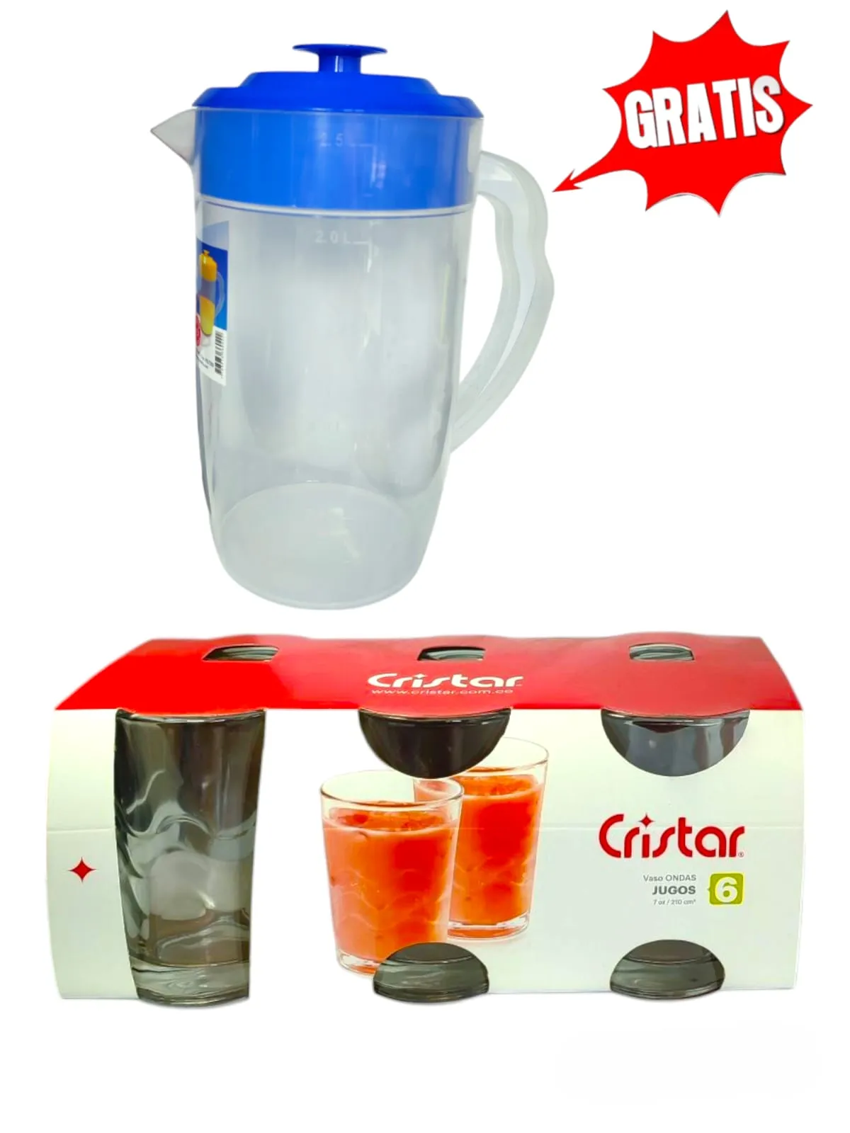 Vaso Ondas Para Bebidas 7oz Cristar Canastilla X 6 Und