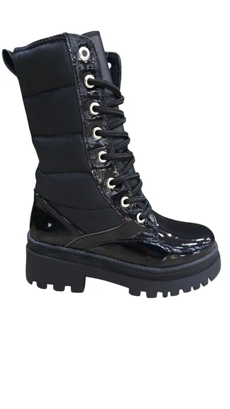 Botas Para Niñas Extra Cómodas Negro Charol