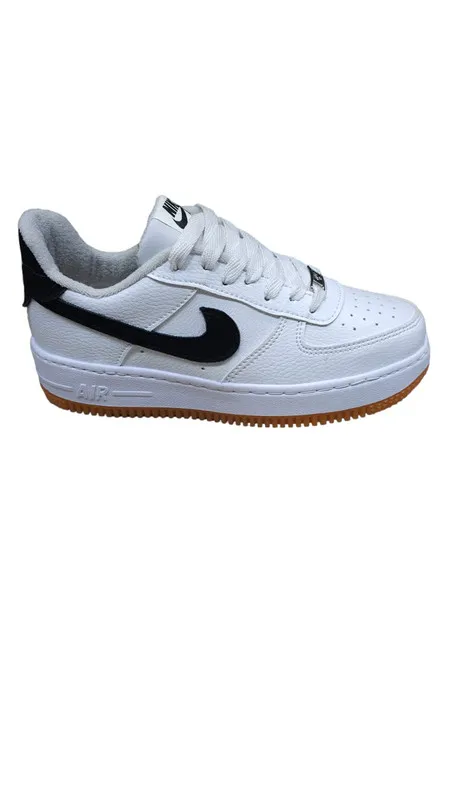 Calzado Unisex/Tenis/Zapatillas Nike Air Force Blancas-Negro R-eplica 2-A