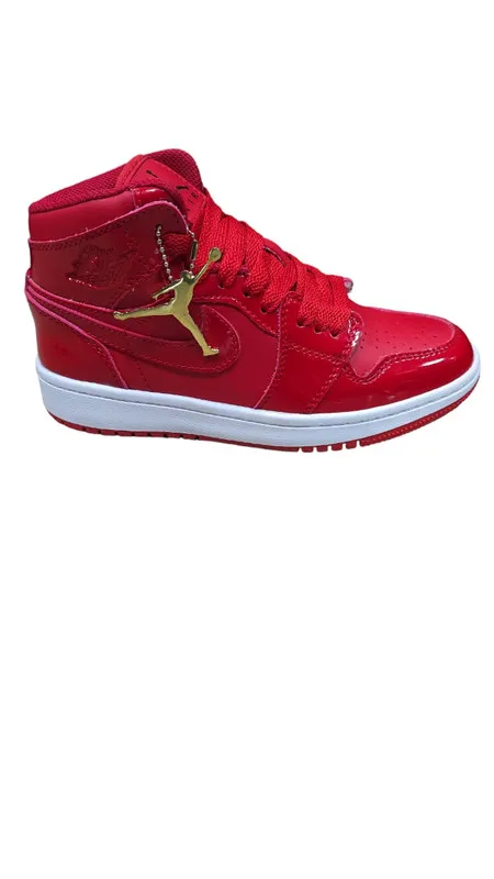 Calzado Unisex/Tenis/Zapatillas  Jordan Retro 1 Rojo-Charol Calidad AAA