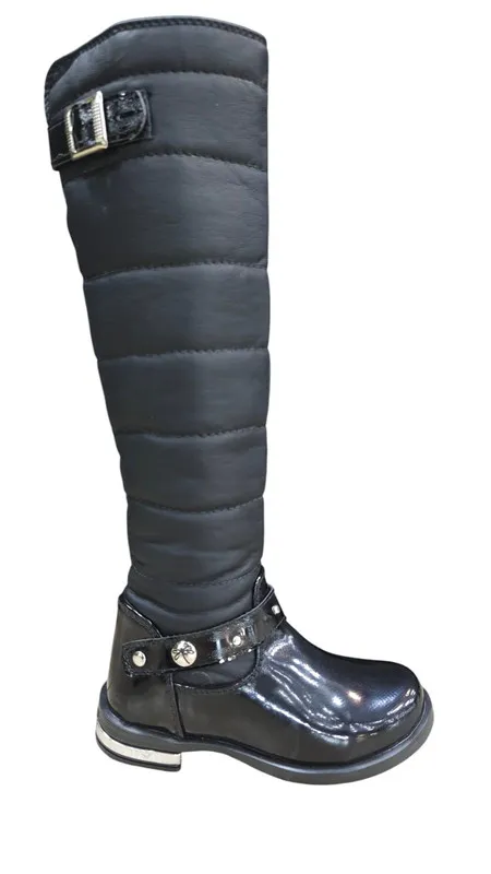 Botas Para Niñas Extra Cómodas Negro Charol