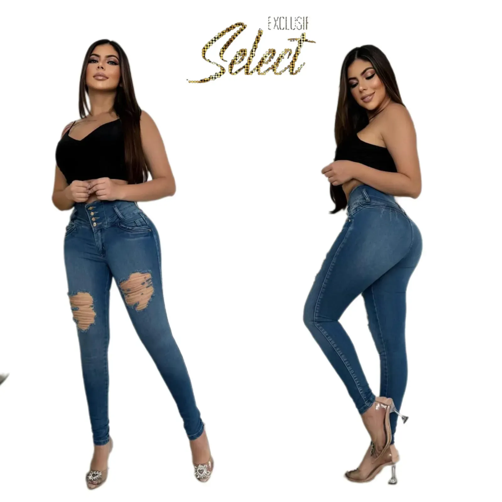 Jeans Skinny Con Rotos By Select