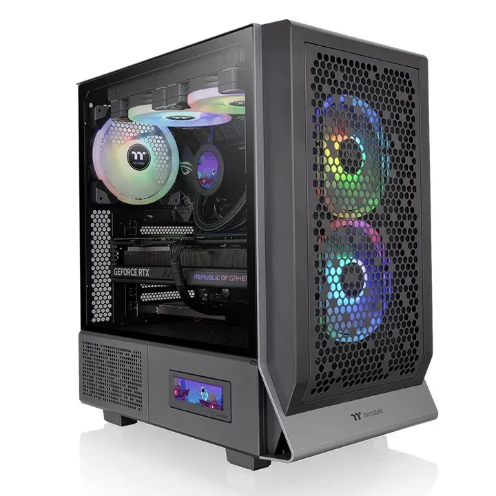 Chasis Thermaltake Divider 370 Tg Argb + 3 Ventiladores Argb 120mm