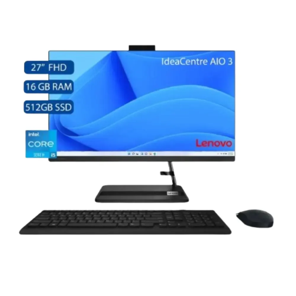 Computador Todo en Uno Lenovo Aio 27IA Core i5 12450H 16 Ram Ddr4 512 Ssd Pantalla 27 Pulgadas Full Hd Windows 11 Original