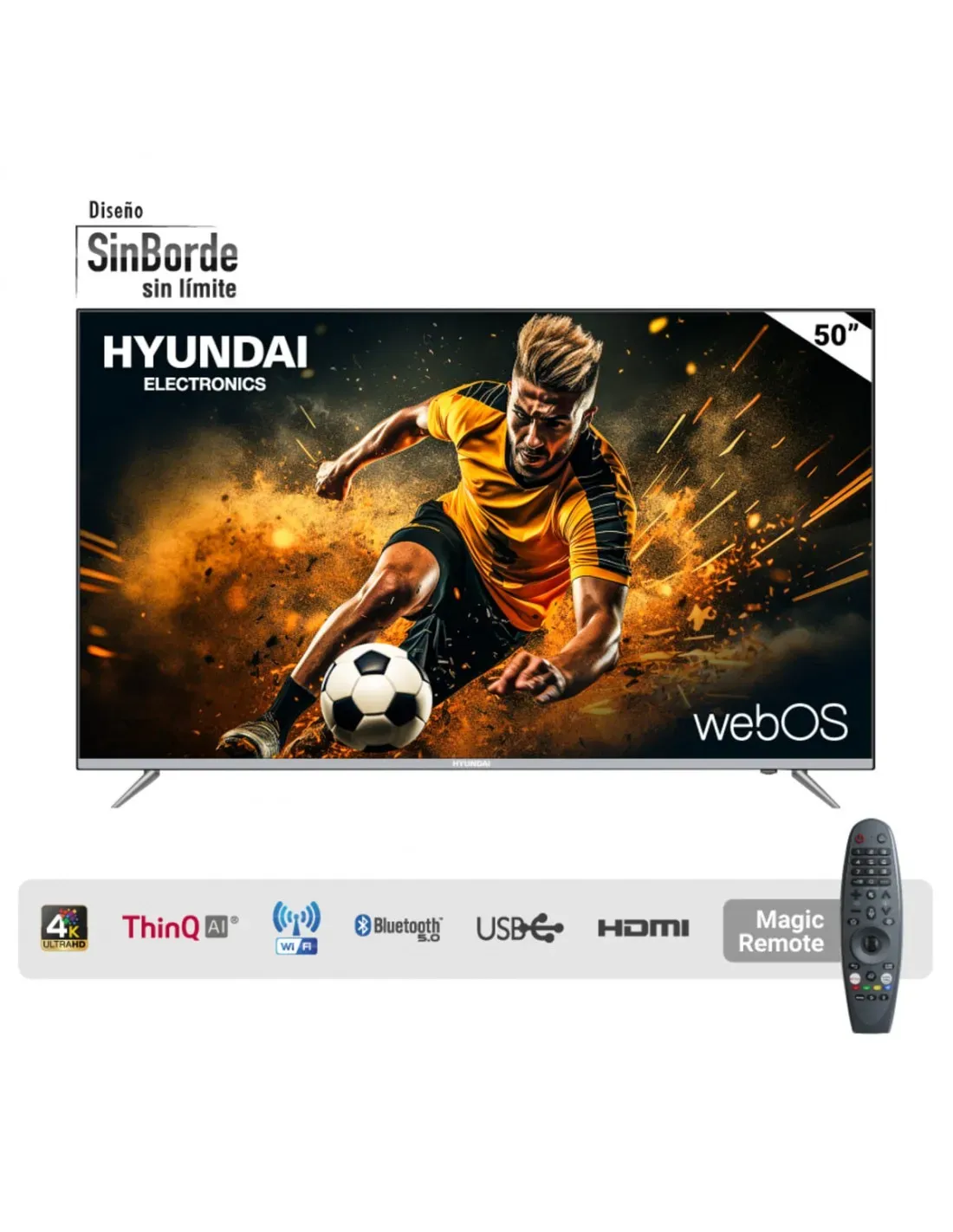 Televisor Hyundai 50 Pulgadas Ultra HD 4K Smart TV