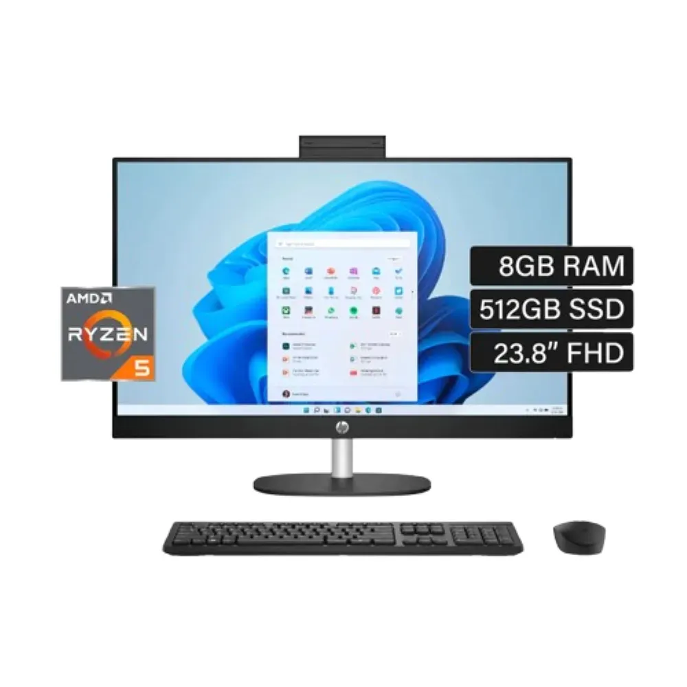 Computador Todo en Uno Hp 24CR Ryzen 5 7520U 8 Ram LPDDr5 512 Ssd 24 Pulgadas Full Hd