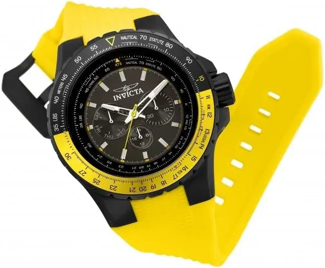 Reloj Invicta Aviator 33038  de cuarzo para hombre, Amarillo,