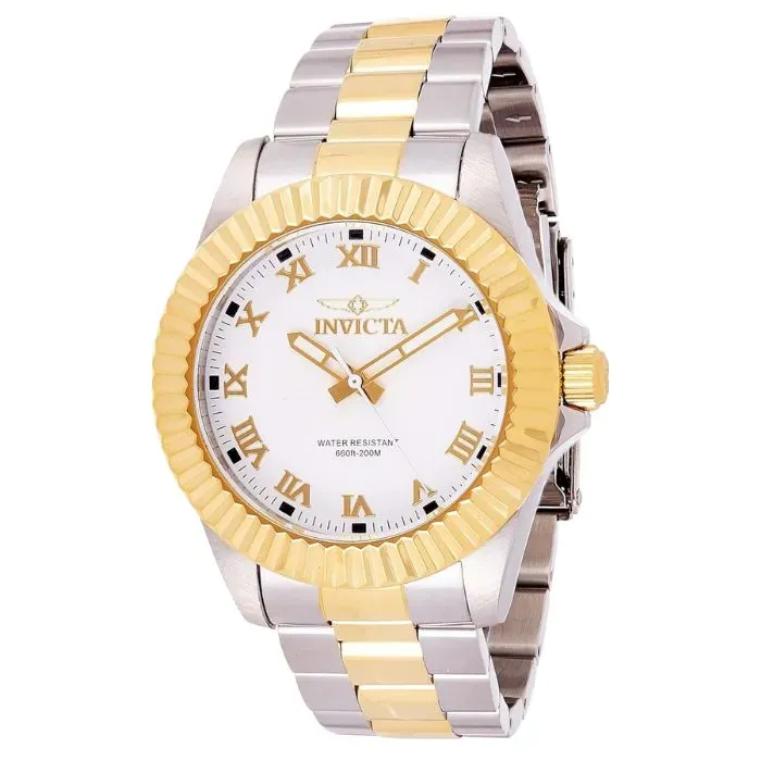 Reloj Invicta 16740 Pro Diver Reloj De Esfera Blanca De Acero Inoxidable De Dos Tonos Para Hombre,