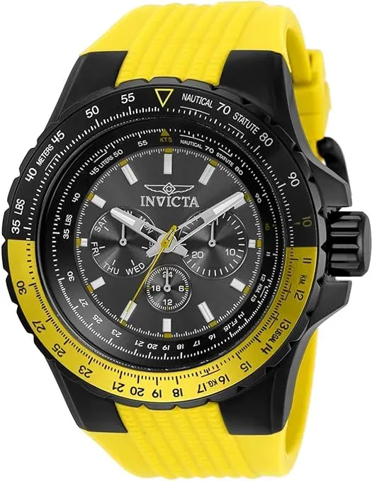 Reloj Invicta Aviator 33038  de cuarzo para hombre, Amarillo,