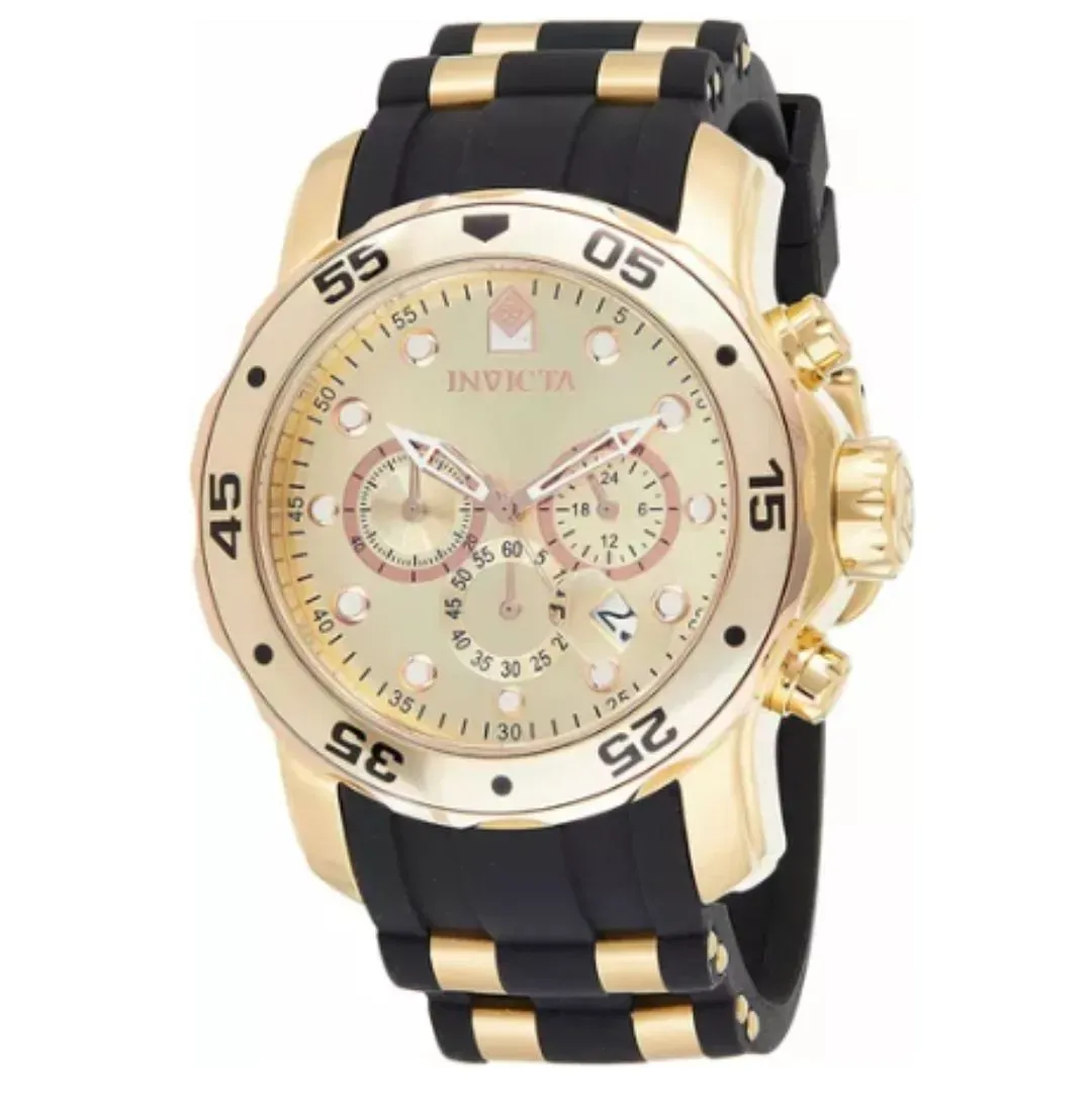 Reloj Deportivo Para Hombre Invicta Pro Diver 17884 - Oro-Original