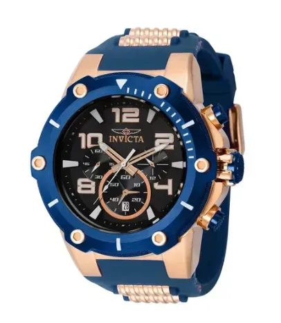 Reloj Deportivo Para Hombre Invicta Speedway 40896 - Azul, Oro Rosa