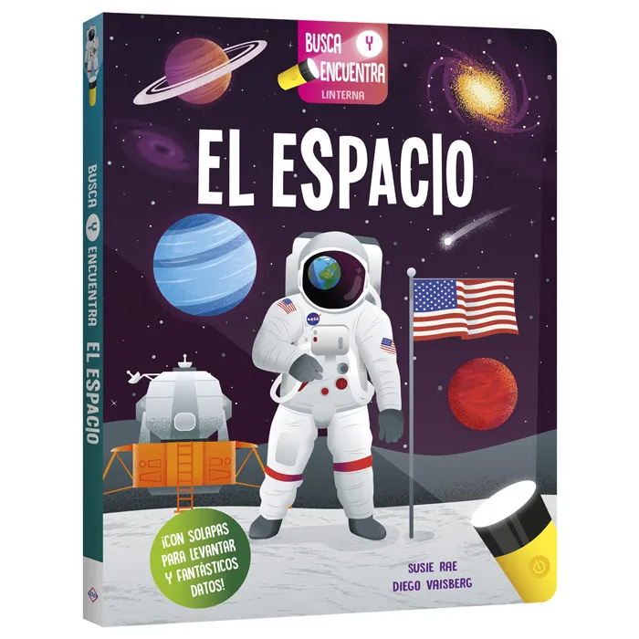 COLECCIÓN BUSCA Y ENCUENTRA LINTERNA
+ LINTERNA MÁGICA DE CARTÓN  EL ESPACIO