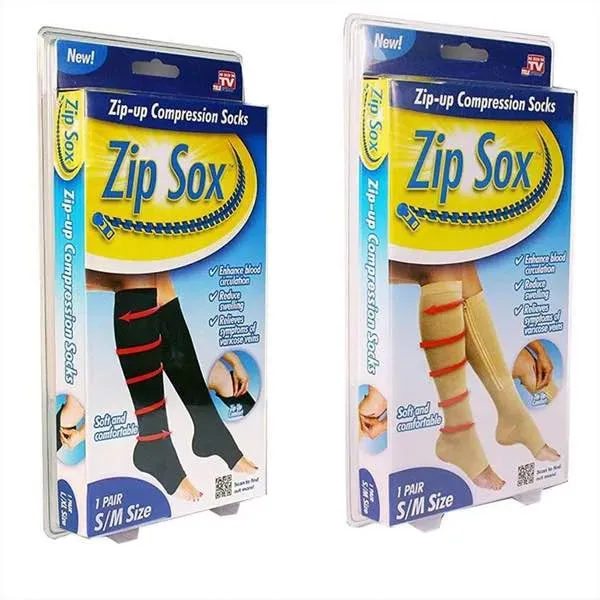 Medias De Compresión Anti Varices Zip Sox Unisex Cierre