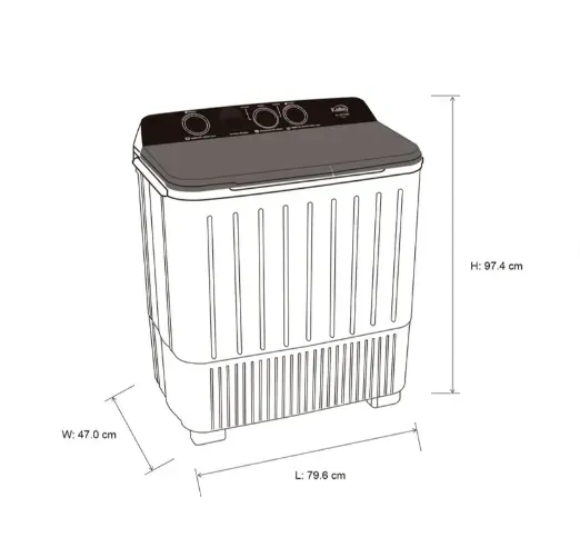 Lavadora Kalley Semi Automática  10kg  Blanco