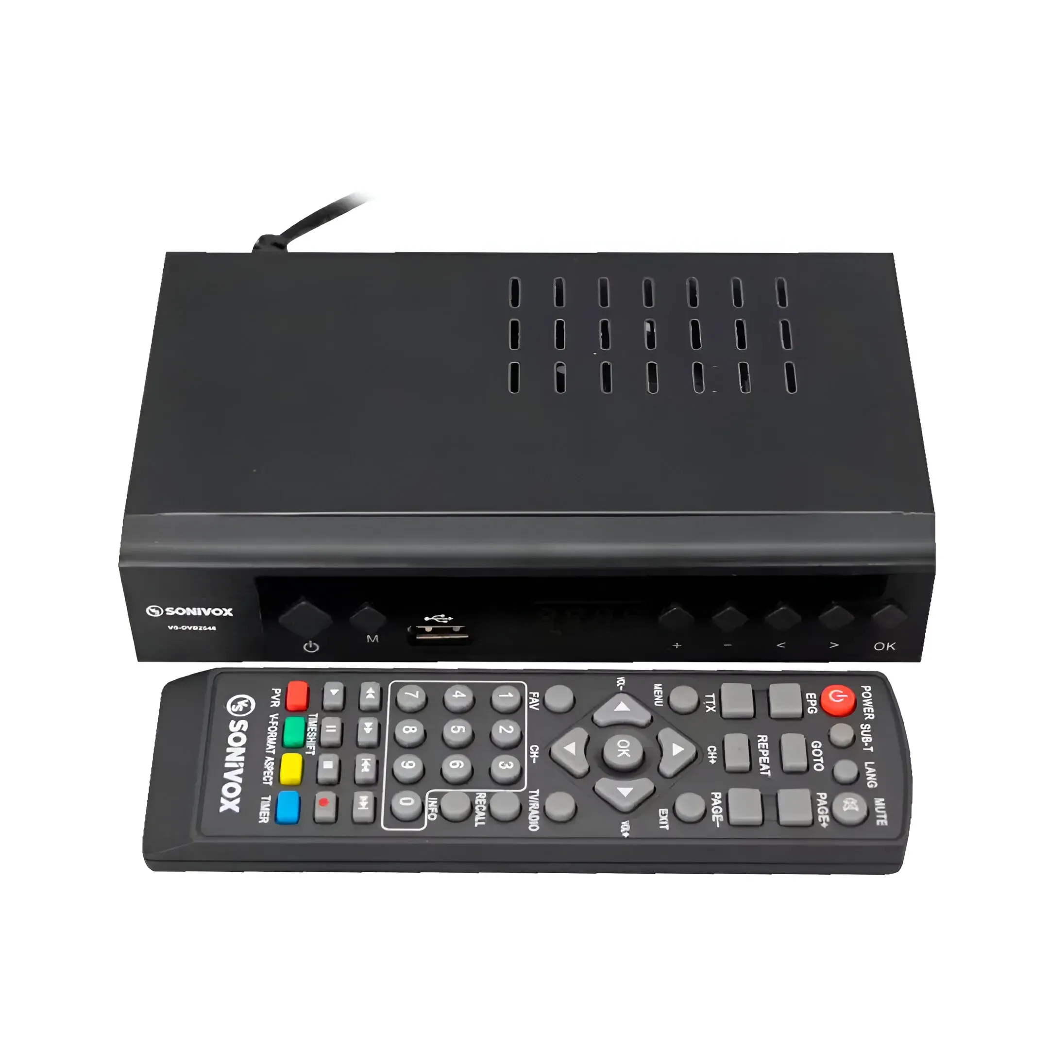 Tdt Decodificador Con Antena Control y Cables TV Digital