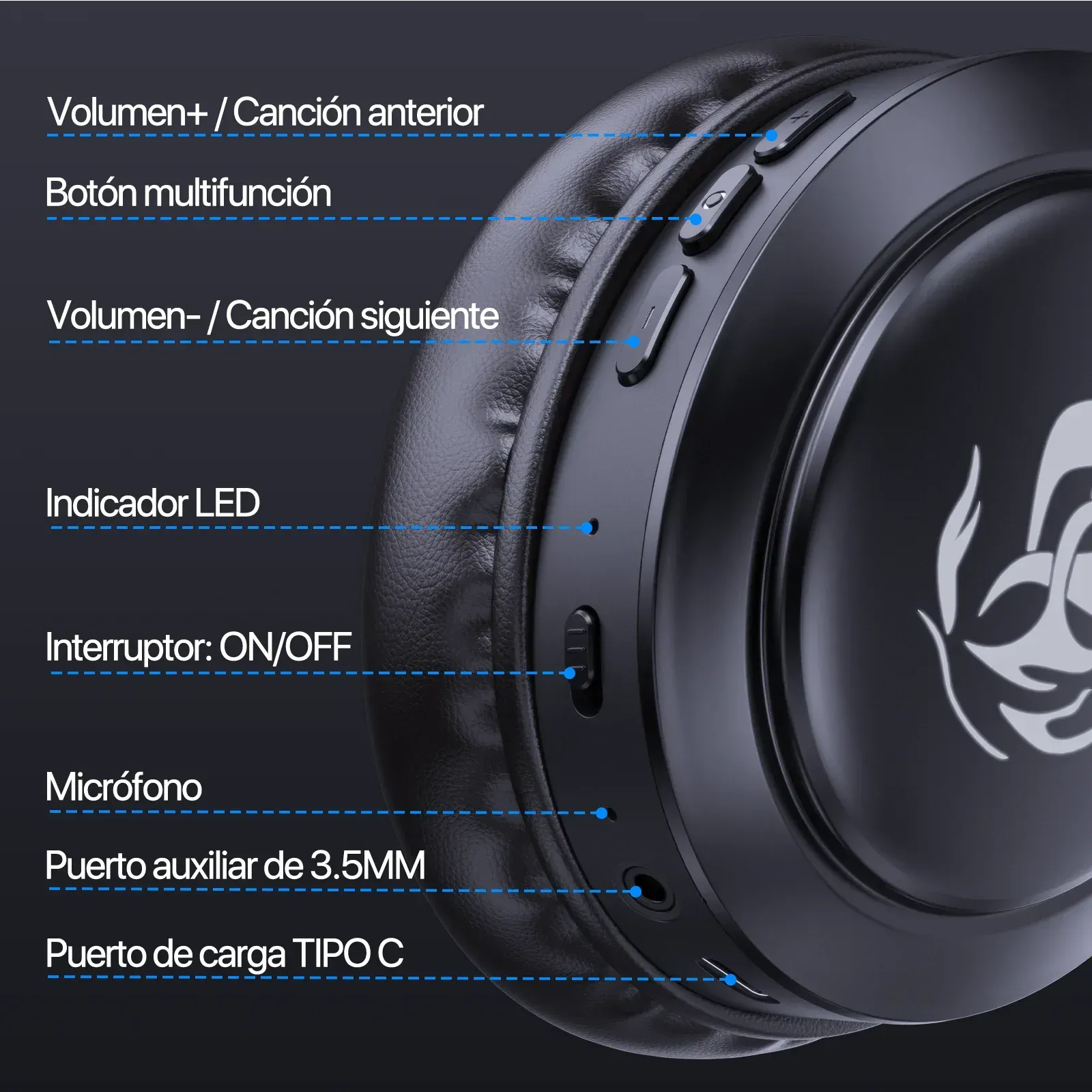 Audífonos Gamer Diadema Bluetooth AUT202 - 1Hora