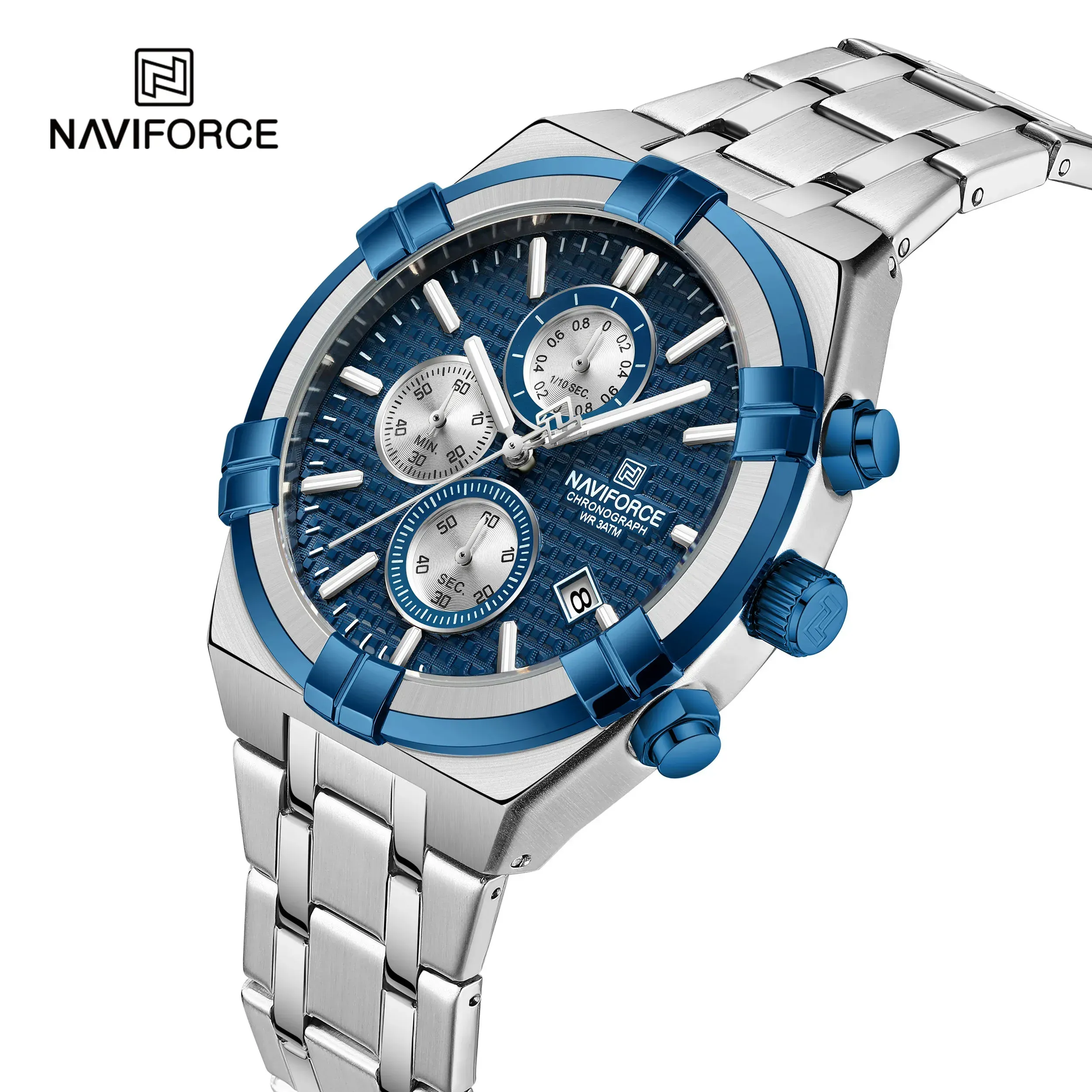 Reloj Naviforce Analogo Original De Caballero En Acero