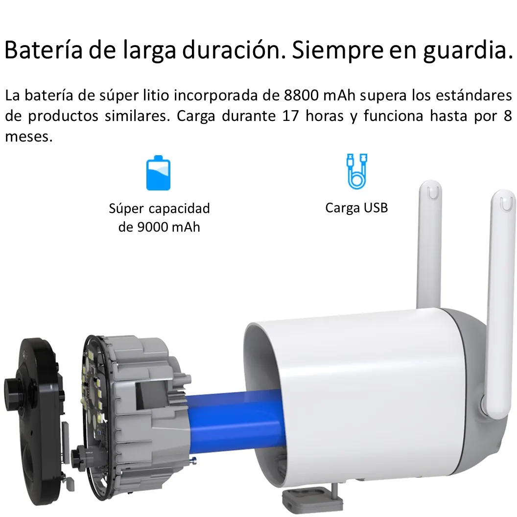 Cámara De Seguridad Inalámbrica Smart Wifi Visión Nocturna