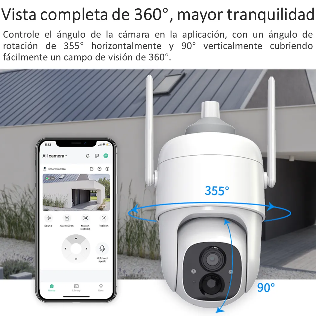 Cámara De Seguridad Inalámbrica Smart Wifi Visión Nocturna