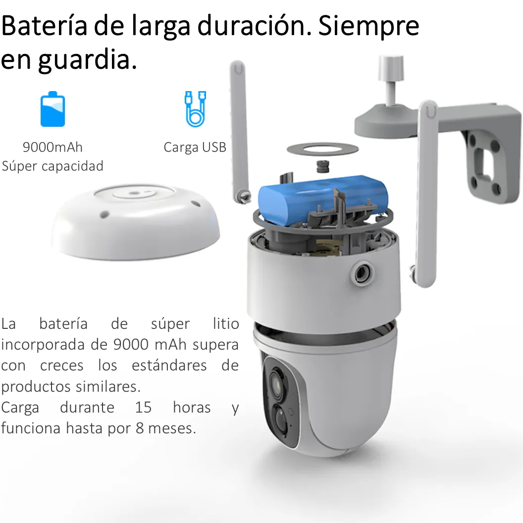 Cámara De Seguridad Inalámbrica Smart Wifi Visión Nocturna