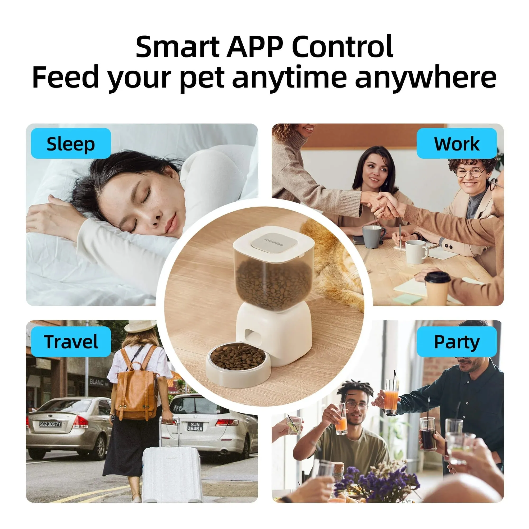 Comedero Automático Inteligente Wifi App Para Perro Y Gato