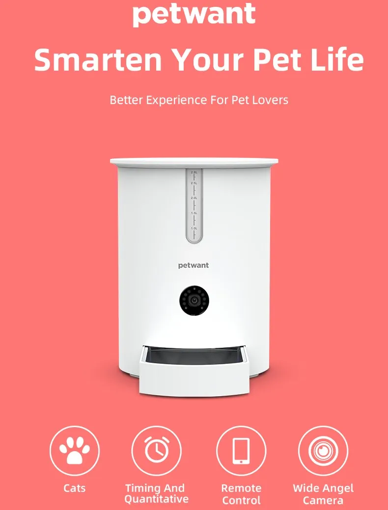 Comedero Automático Cámara Control Desde App Perros Y Gatos