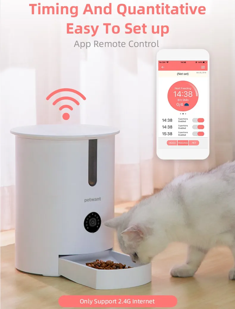 Comedero Automático Cámara Control Desde App Perros Y Gatos