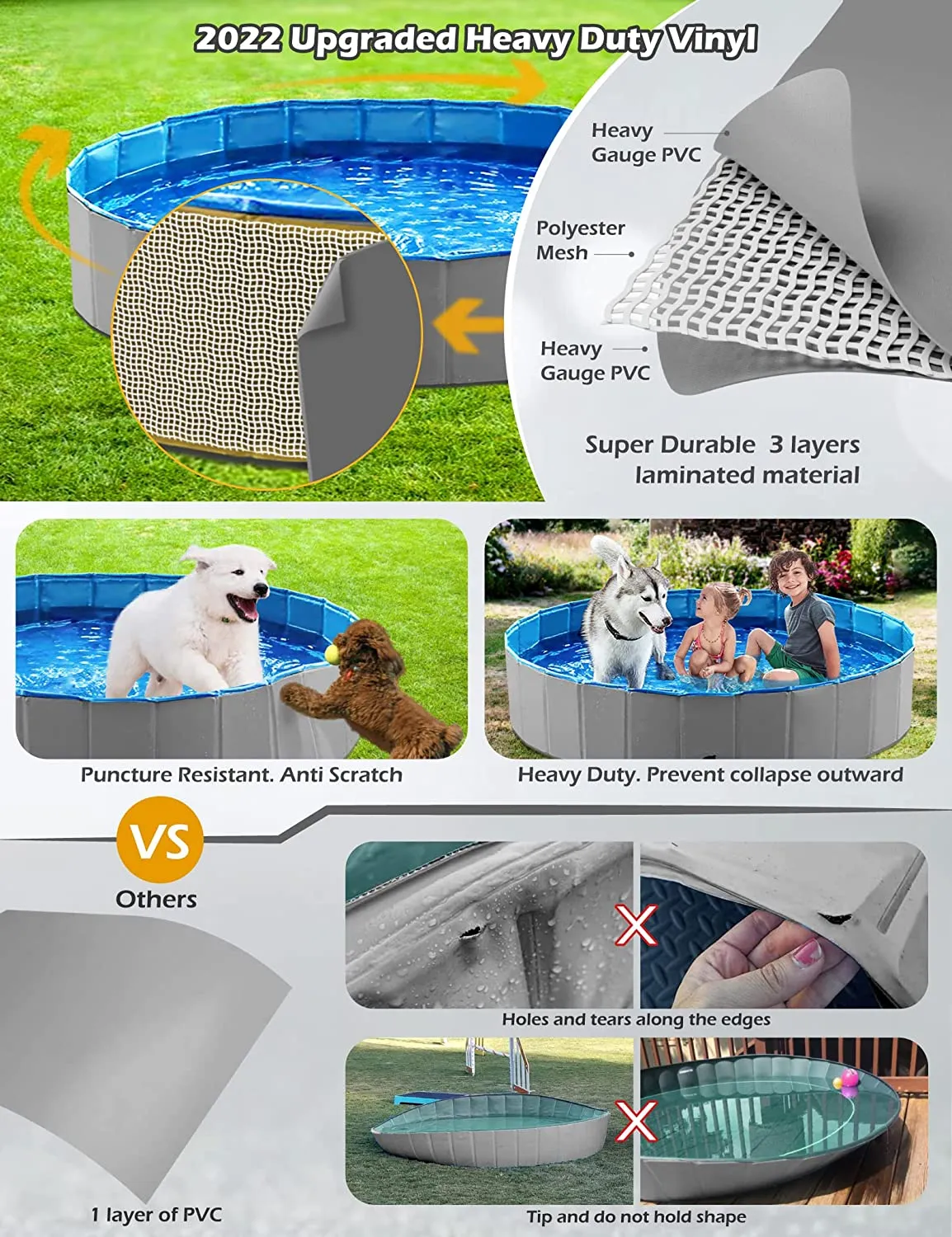 Piscina Plegable Bañera Portátil Para Perros Mascotas Niños