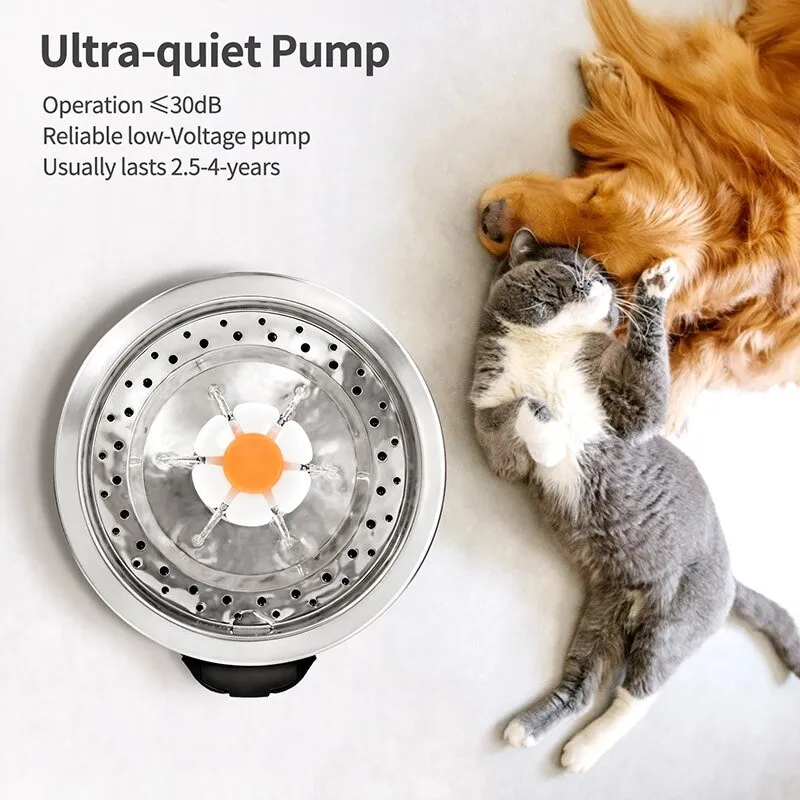 Fuente De Agua Automática Para Gato Y Perro Acero Inoxidable