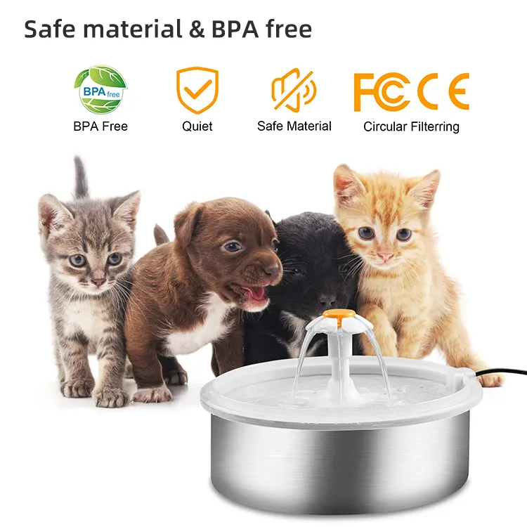 Fuente De Agua Automática Para Gato Y Perro Acero Inoxidable