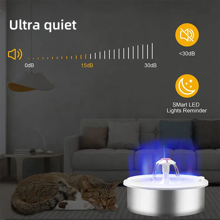 Fuente De Agua Automática Para Gato Y Perro Acero Inoxidable