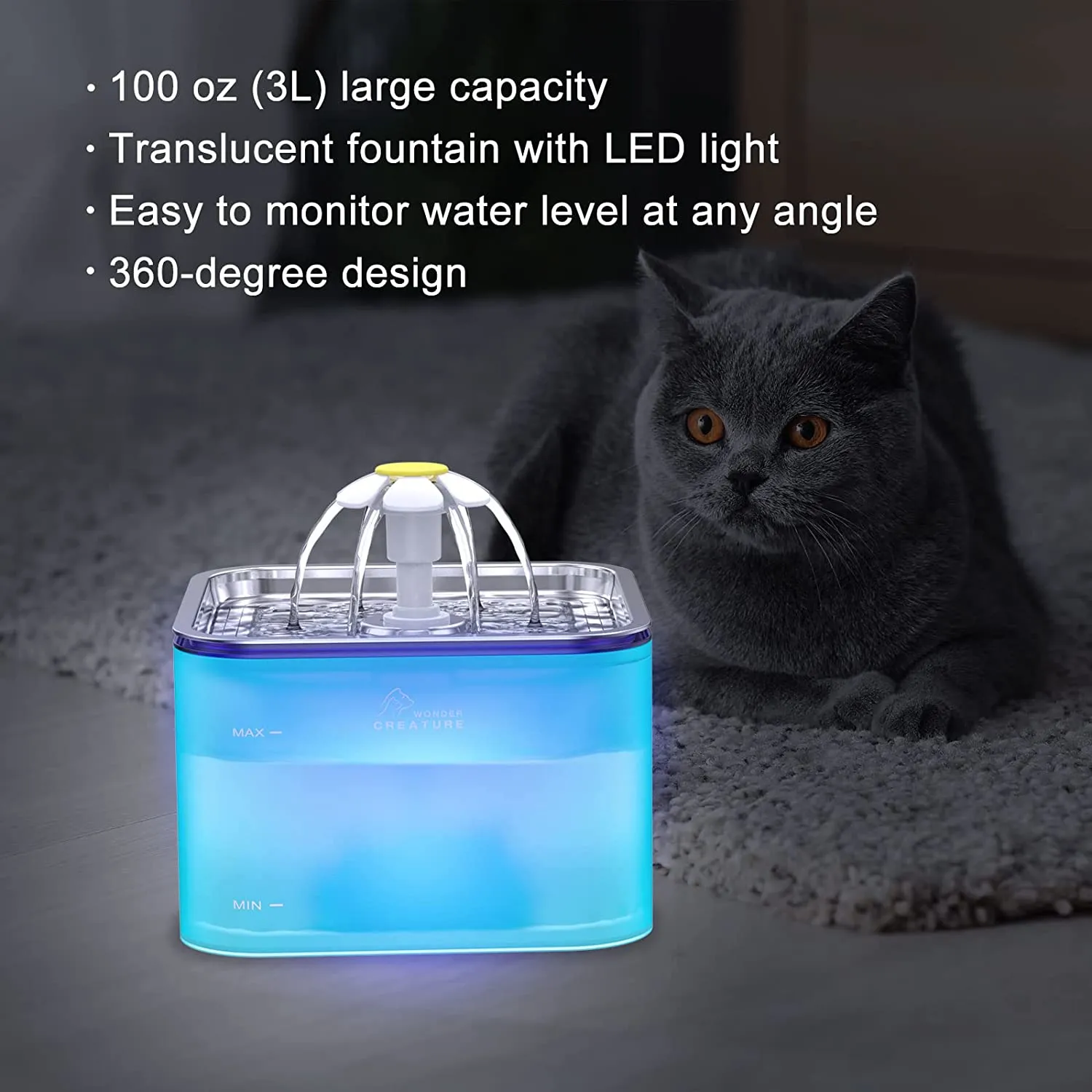 Fuente De Agua Automática Para Gato Y Perro Acero Inoxidable