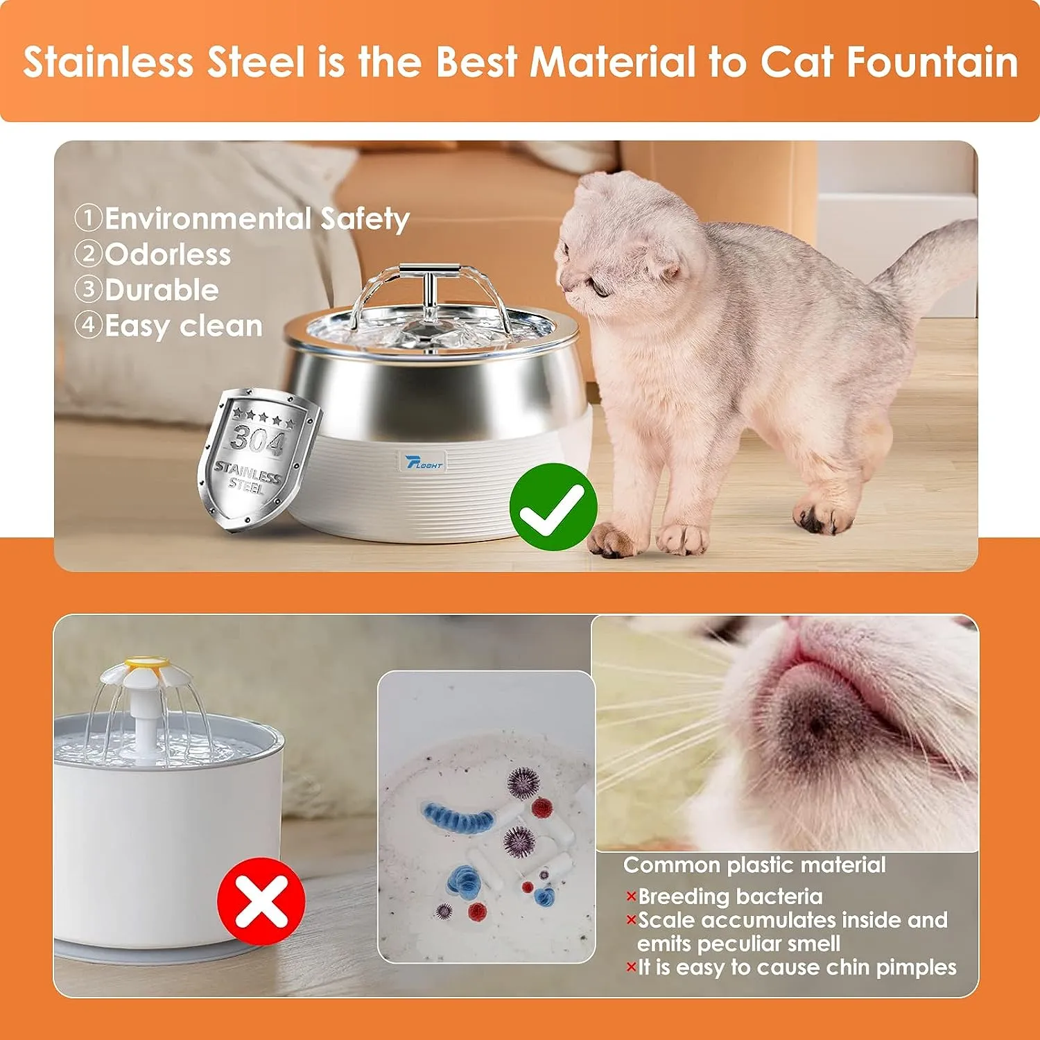 Fuente De Agua Automática Para Gato Y Perro Acero Inoxidable