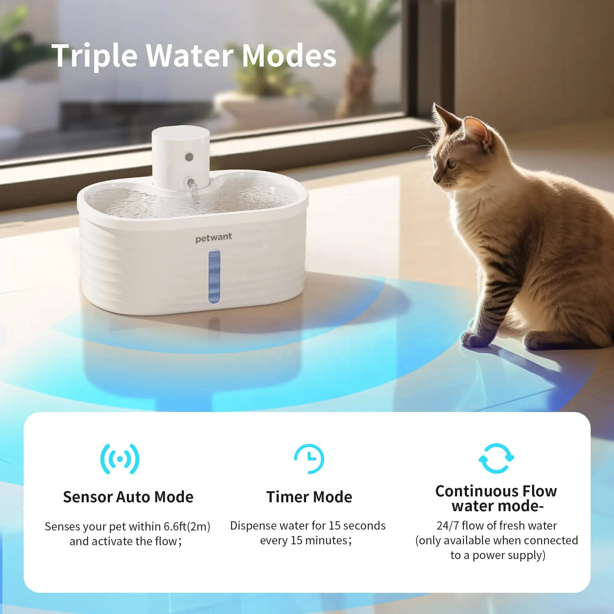 Fuente De Agua Con Sensor Y Opción De Pilas Para Gato Perro