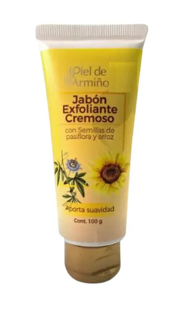 Jabón Facial Exfoliante Cremoso con Semillas de Pasiflora y Arroz - 100 Gramos