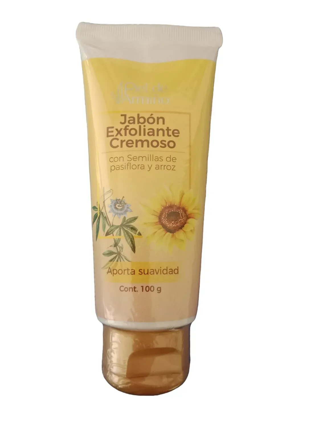 Jabón Facial Exfoliante Cremoso Semillas de Pasiflora y Arroz 100 Gramos 